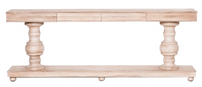 Product photograph of Mango Wood 2 Drawer Large Console Table from Choice Furniture Superstore