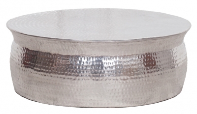 Product photograph of Aluminium Hammered Round Coffee Table from Choice Furniture Superstore