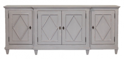 Product photograph of Distressed Mahogany Classical 4 Door Sideboard from Choice Furniture Superstore