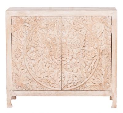 Product photograph of Ornate Mango Wooden 2 Door Cupboard from Choice Furniture Superstore