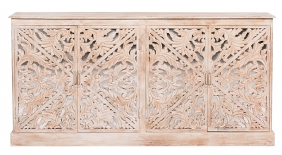 Ornate Wooden Carved 4 Door Extra Large Sideboard