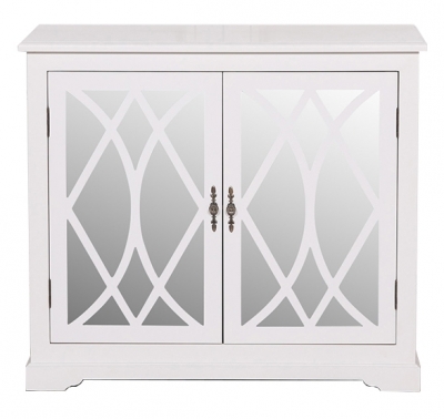 Product photograph of White Mirrored 2 Door Cupboard from Choice Furniture Superstore