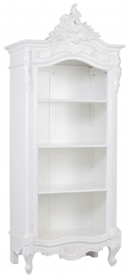 Product photograph of French White Carved Bookcase from Choice Furniture Superstore