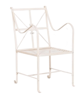Product photograph of Distressed Cream Garden Dining Chair Sold In Pairs from Choice Furniture Superstore