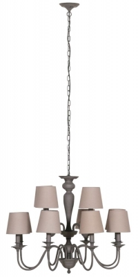 Product photograph of French Style Grey 12 Branch Chandelier With Shade from Choice Furniture Superstore