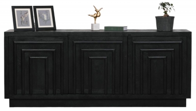 Product photograph of Contemporary Black Wooden 3 Door Sideboard from Choice Furniture Superstore