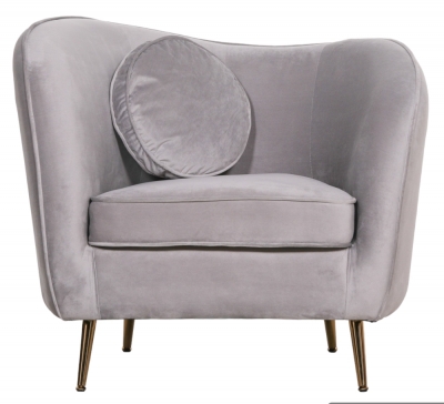 Product photograph of Velvet Armchair With Cushion from Choice Furniture Superstore