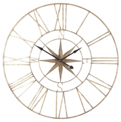 Product photograph of Extra Large Rustic Metal Compass Wall Clock - 120cm X 120cm from Choice Furniture Superstore