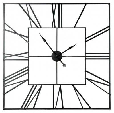Product photograph of Extra Large Black Square Metal Wall Clock - 120cm X 120cm from Choice Furniture Superstore