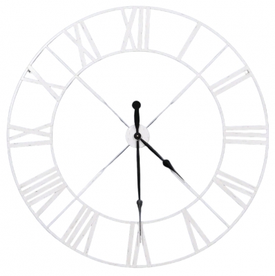 Product photograph of Distressed Off White Metal Twist Frame Wall Clock - 110cm X 110cm from Choice Furniture Superstore