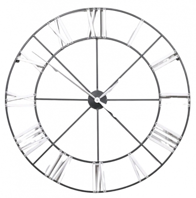 Product photograph of Large Silver Metal Numerals Wall Clock -102cm X 102cm from Choice Furniture Superstore