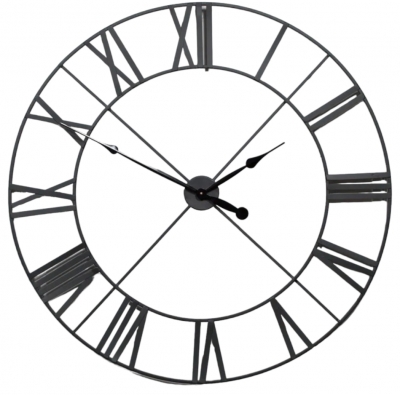 Product photograph of Black Metal Wall Clock - 110cm X 110cm from Choice Furniture Superstore