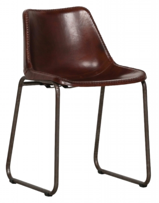 Product photograph of Industrial Saddle Style Leather Dinning Chair Sold In Pairs from Choice Furniture Superstore
