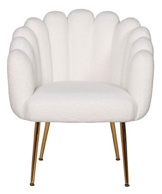 Product photograph of Arriba White Velvet Scalloped Chair from Choice Furniture Superstore