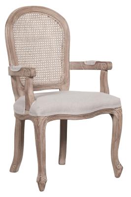 Set Of 2 Natoma Wooden Carver Upholstered Dining Arm Chair