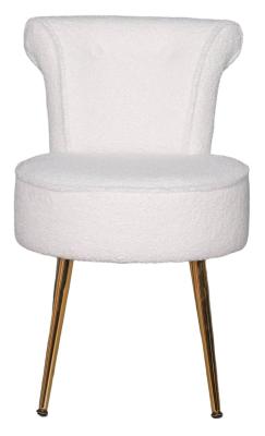 White Velvet Fabric Bedroom Chair