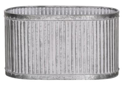 Product photograph of Ribbed Metal Large Planter from Choice Furniture Superstore