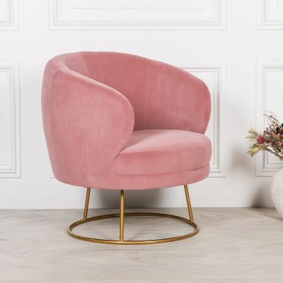 Deco Pink Velvet Accent Chair