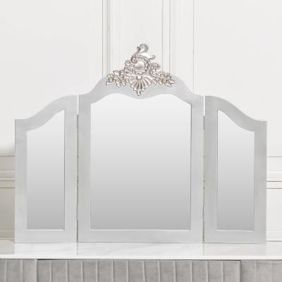 French Style Antique Silver Vanity Mirror 86cm X 68cm