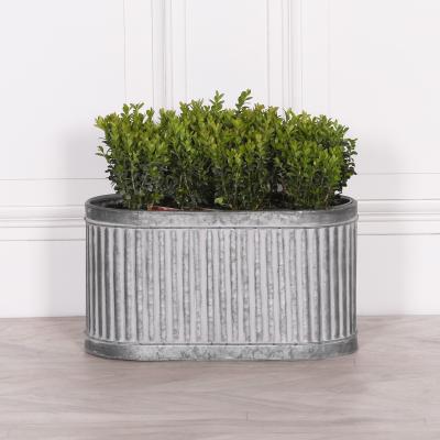 Ribbed Metal Medium Planter