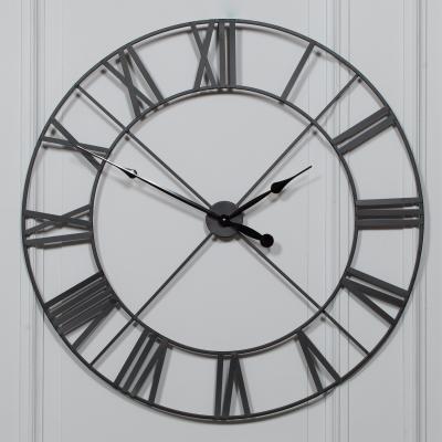 Black Metal Round Large Wall Clock