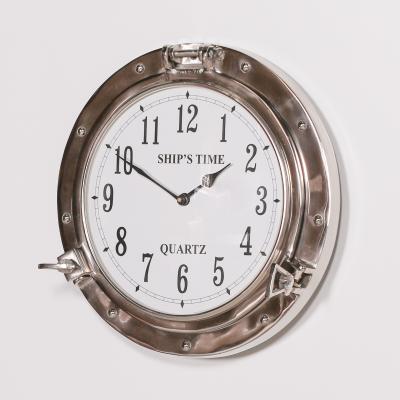 Polished Port Hole Ships Round Wall Clock