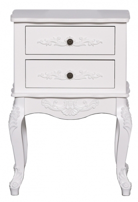 Product photograph of French Style White Bedside Table from Choice Furniture Superstore