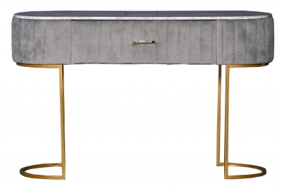 Product photograph of Velvet Upholstered Dressing Table With Marble Effect Top from Choice Furniture Superstore