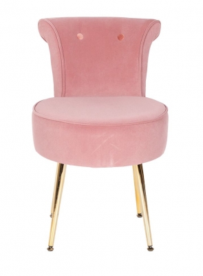 Image of Pink Velvet Bedroom Chair