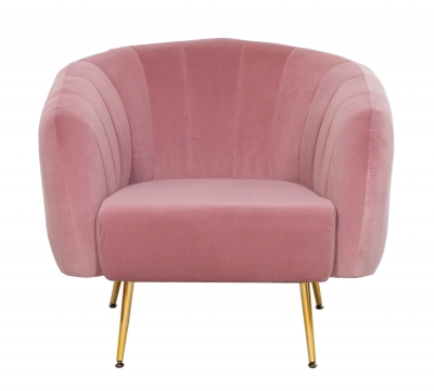 Product photograph of Pink Velvet Tub Chair from Choice Furniture Superstore