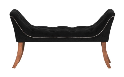 Product photograph of Black Velvet Bench from Choice Furniture Superstore
