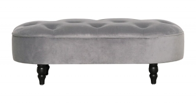 Product photograph of French Style Grey Velvet Bench from Choice Furniture Superstore