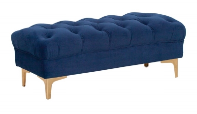 Product photograph of Velvet Tufted Ottoman Bench from Choice Furniture Superstore