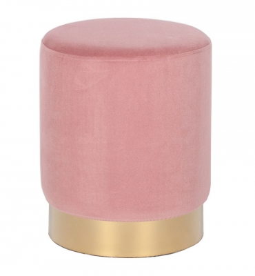 Product photograph of Pink Velvet Round Stool from Choice Furniture Superstore