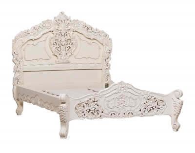 Product photograph of French Style Horatio White Carved Bed from Choice Furniture Superstore