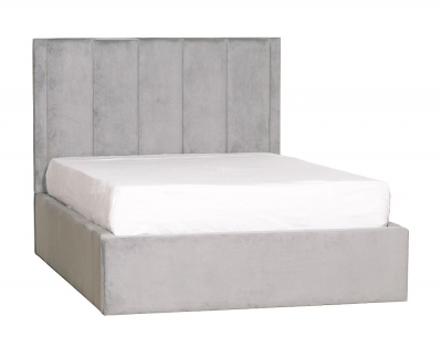 Grey Velvet 5ft King Size Bed