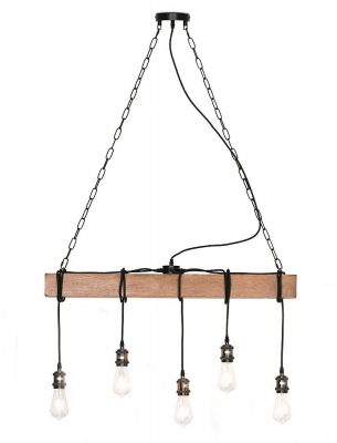 Product photograph of Industrial Style Wooden Ceiling Light from Choice Furniture Superstore