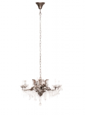 Product photograph of Antique Silver 6 Branch Gorgeous Shallow Cut Glass Chandelier from Choice Furniture Superstore