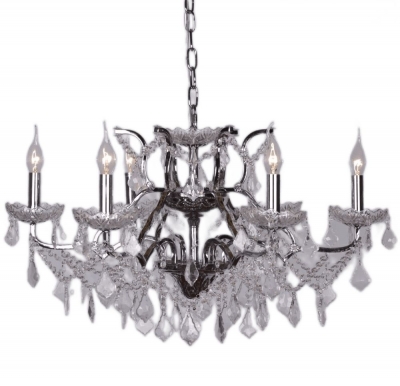 Product photograph of French Style 6 Branch Shallow Cut Glass Chandelier from Choice Furniture Superstore