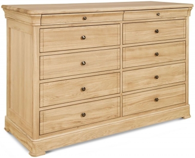 Product photograph of Clemence Richard Moreno Oak 10 Drawer Wide Chest from Choice Furniture Superstore