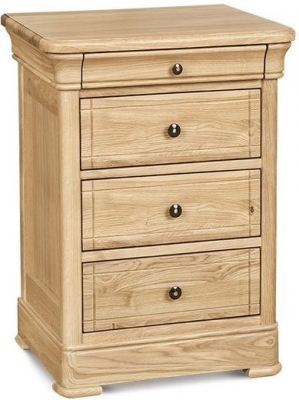 Product photograph of Clemence Richard Moreno Oak 4 Drawer Bedside Cabinet from Choice Furniture Superstore