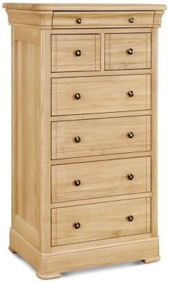 Product photograph of Clemence Richard Moreno Oak 7 Drawer Chest from Choice Furniture Superstore