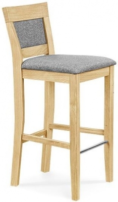 Product photograph of Clemence Richard Oak Fabric Seat Barstool - 40 Sold In Pairs from Choice Furniture Superstore