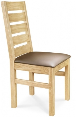 Product photograph of Clemence Richard Oak Leather Seat Dining Chair - 026 Sold In Pairs from Choice Furniture Superstore