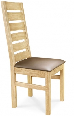 Product photograph of Clemence Richard Oak Leather Seat Dining Chair - 028 Sold In Pairs from Choice Furniture Superstore