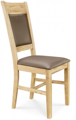 Clemence Richard Oak Leather Seat and Back Dining Chair - 014 (Sold in Pairs)