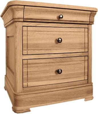 Product photograph of Clemence Richard Moreno Oak 3 Drawer Bedside Cabinet - W 58cm from Choice Furniture Superstore