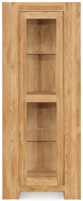 Product photograph of Clemence Richard Massive Oak Tall Corner Display Cabinet from Choice Furniture Superstore