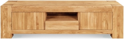Product photograph of Clemence Richard Massive Oak Medium Tv Unit from Choice Furniture Superstore