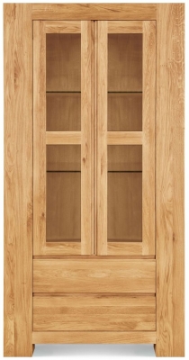 Product photograph of Clemence Richard Massive Oak Tall Wide Display Cabinet from Choice Furniture Superstore